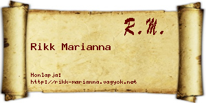 Rikk Marianna névjegykártya